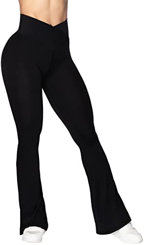 These 27 Amazon Black Friday Deals Are Trending 2 Sunzel Flare Leggings, Crossover Yoga Pants for Women with Tummy Control, High-Waisted and Wide Leg Black