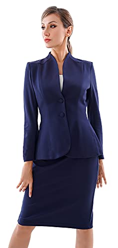 7 Fall/Winter Runway Looks for Women Over 40 2 Marycrafts Women's Formal Office Business Work Jacket Skirt Suit Set 10 Navy Blue