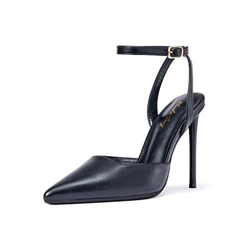 7 Fall/Winter Runway Looks for Women Over 40 24 Elisabet Tang High Heels, Women's Strappy Closed Toe Stiletto Pumps Ankle Strap Pointed Toe D'Orsay Heel Dress Wedding Party Pumps Shoes Black Size 6
