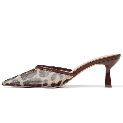 Mules for Fall: How to Wear Them + Styles to Shop 27 VOMIRA Kitten Heels for Women Closed Pointed Toe Leopard Mesh Stiletto Heels Mules for Women Slip On Slingback Heels Dress Party Wedding Heeled Sandals Women's Pumps Shoes