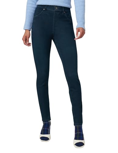 What to Wear While Traveling for the Holidays 15 Hue Women's Ultra Soft High Waist Denim Leggings Sockshosiery, -black Indigo Wash, Small