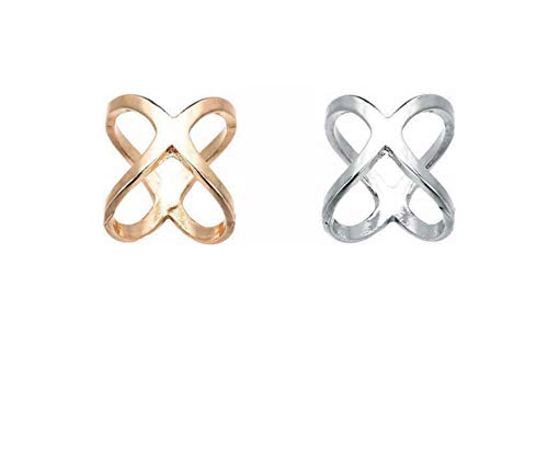 28 Clever and Thoughtful Gift Ideas for Her Under $50 21 2-Pack: Gold Tone + Silver Tone Metal X Herme Style Minimalist Contemporary Scarf Ring Clip