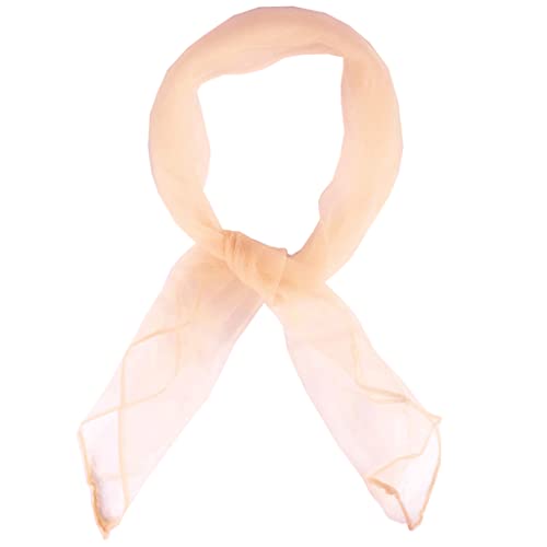 How to Wear the Color Peach 8 Hat To Socks Soft and Light Feel Square Chiffon Neck Scarf Retro Pinup Hair Scarf for Girls Women (Peach)