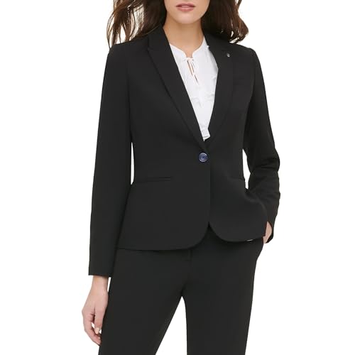 Summer Fashion and Beauty Deals 2023: What to Buy Right Now for $100 or Less 14 Tommy Hilfiger Women's One Button Blazer Business Jacket with Flattering Fit and Single-Button, Black, 16