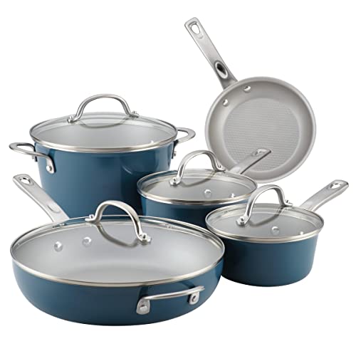 Preview: Top Amazon Prime Day Deals 17 Ayesha Curry Home Collection Nonstick Cookware Pots and Pans Set, 9 Piece, Twilight Teal