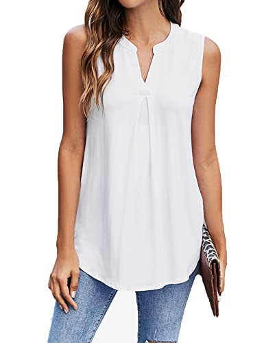 Summer Fashion and Beauty Deals 2023: What to Buy Right Now for $100 or Less 1 Newchoice Tank Tops for Women Casual Summer, V Neck Sleeveless Blouses Plus Size Dressy Tops Trendy Cute Work Shirts (White, XL)