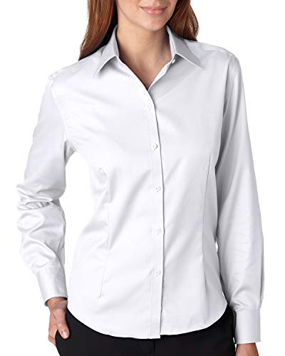 7 Fall/Winter Runway Looks for Women Over 40 42 Van Heusen Women's Non-Iron Pinpoint Oxford Shirt S White