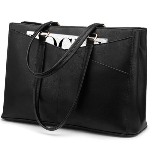 7 Fall/Winter Runway Looks for Women Over 40 8 LOVEVOOK Laptop Tote Bag for Women 15.6 Inch Waterproof Leather Computer Bags Business Office Work Briefcase Black