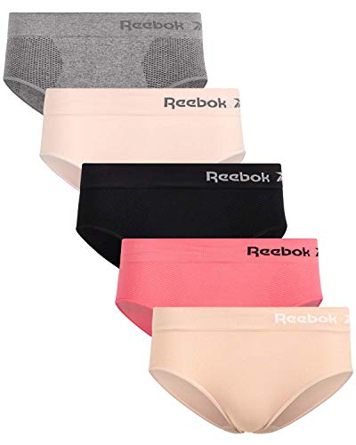 Best Women's Underwear Brands for Wherever Life Takes You 3 Reebok Women's Underwear Seamless Hipster Briefs (5 Pack), Size Medium, BlackNudeHot PinkPink RoseGrey