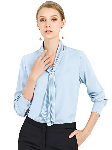 7 Fall/Winter Runway Looks for Women Over 40 32 Allegra K Women's Dressy Long Sleeve Blouses Chiffon Pleated Tie Neck Office Top Shirt X-Small Light Blue