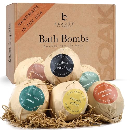 12 Best All-Natural Beauty Gifts for Her Under $40 4 Bath Bombs Gift Set, USA Made with Organic & Natural Ingredients, Relaxing Spa Gifts for Women & Men