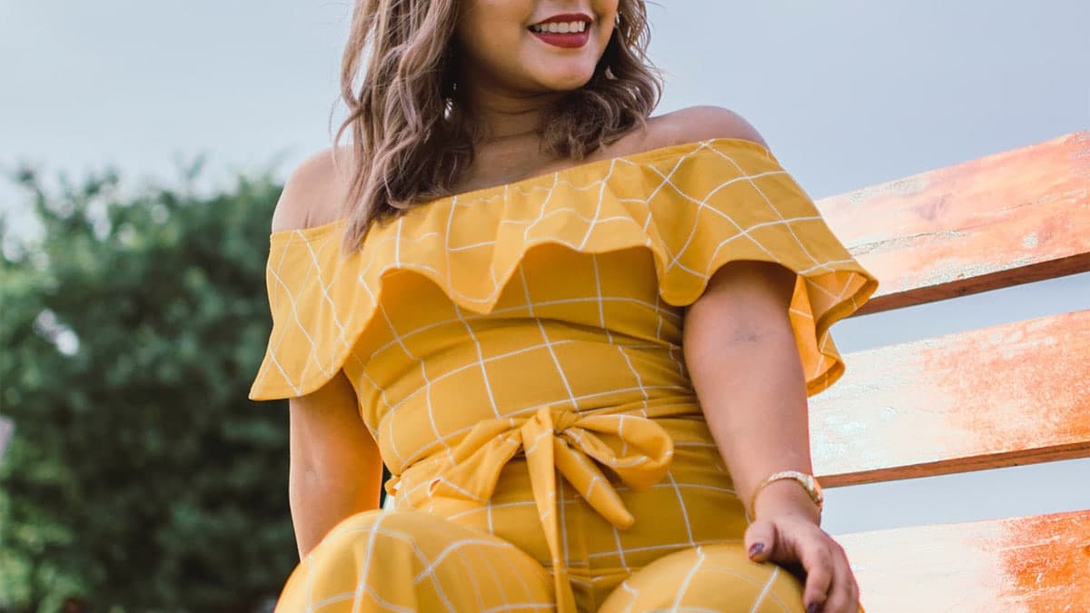 Woman wearing jumpsuit