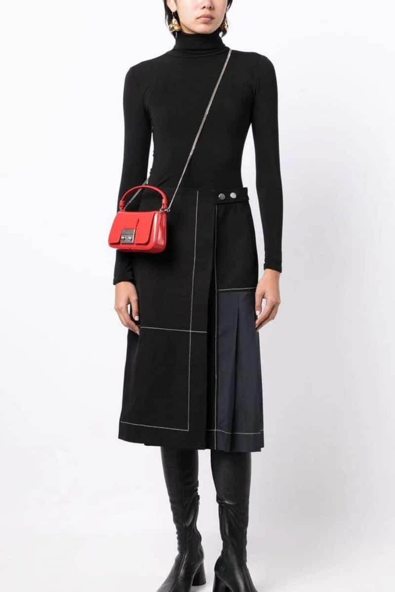 Farfetch Sale: 10 Designer Pieces to Shop Now for Less 11 Mixed media midi skirt on sale at Farfetch.