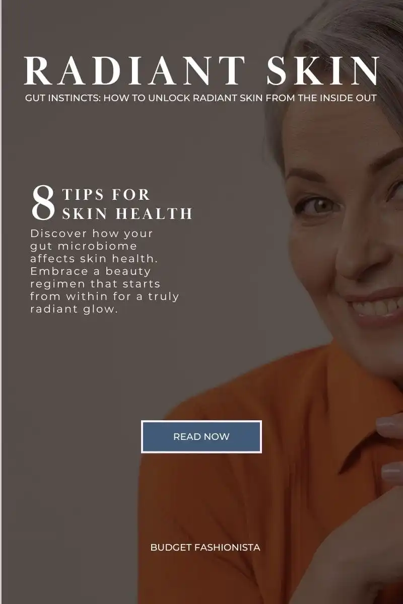 Gut Instincts: How to Unlock Radiant Skin from the Inside Out 1 Smiling older woman with article title text overlay.
