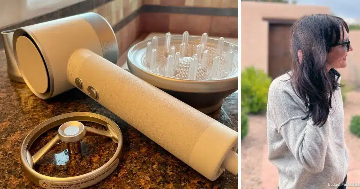 Zuvi Halo Hair Dryer: Read This Before You Buy 38 Collage of Zuvi Halo hair dryer and writer Catherine Brock.