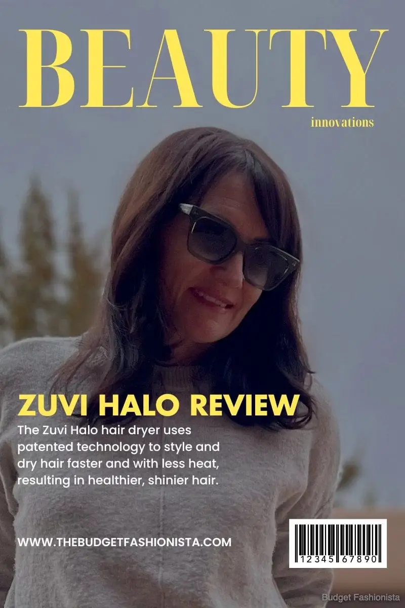 Zuvi Halo Hair Dryer: Read This Before You Buy 1 Image of Catherine Brock with text overlay describing Zuvo Halo hair dryer.