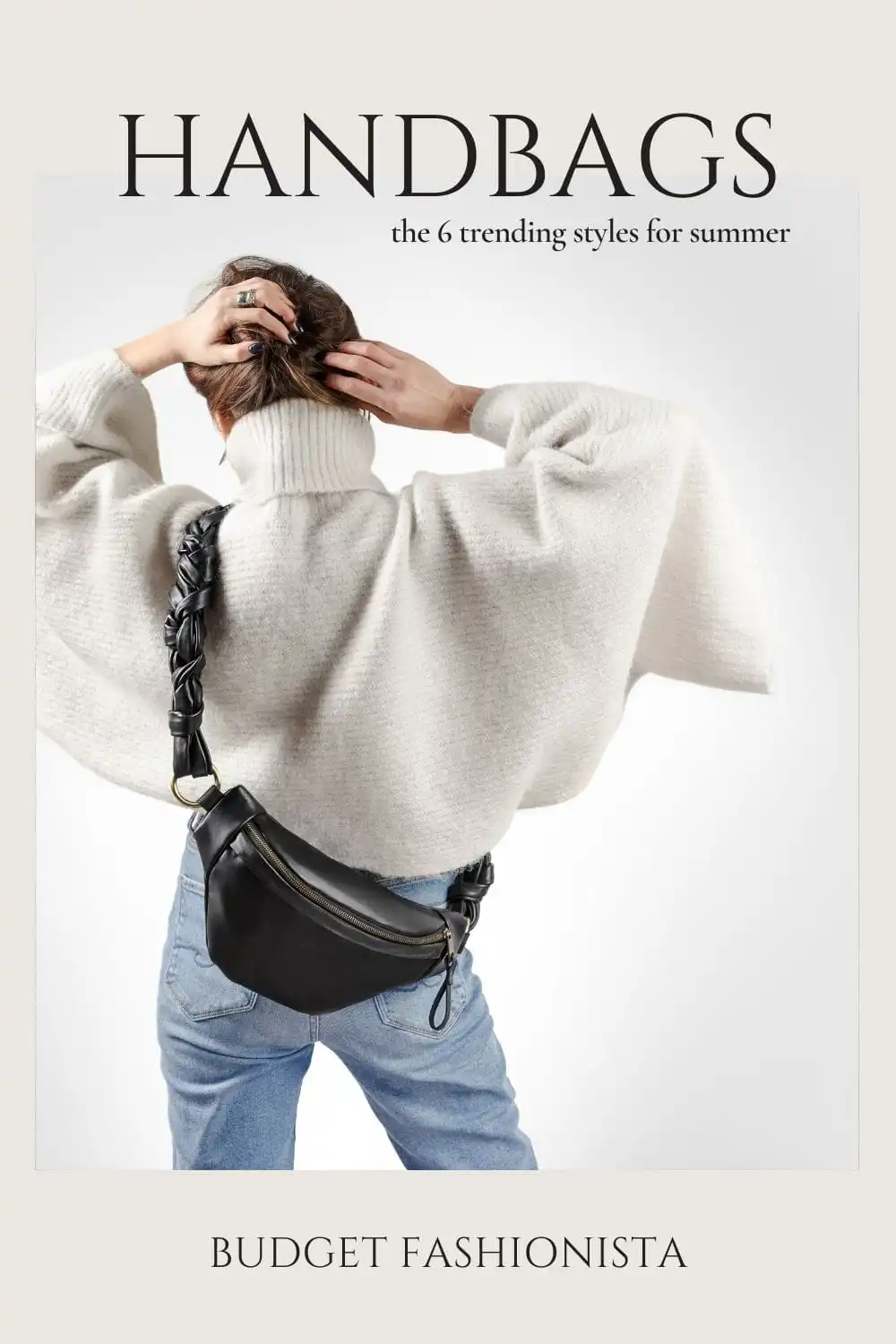 6 Summer 2024 Bag Trends to Try Now 1 View from behind of woman wearing crossbody bag.