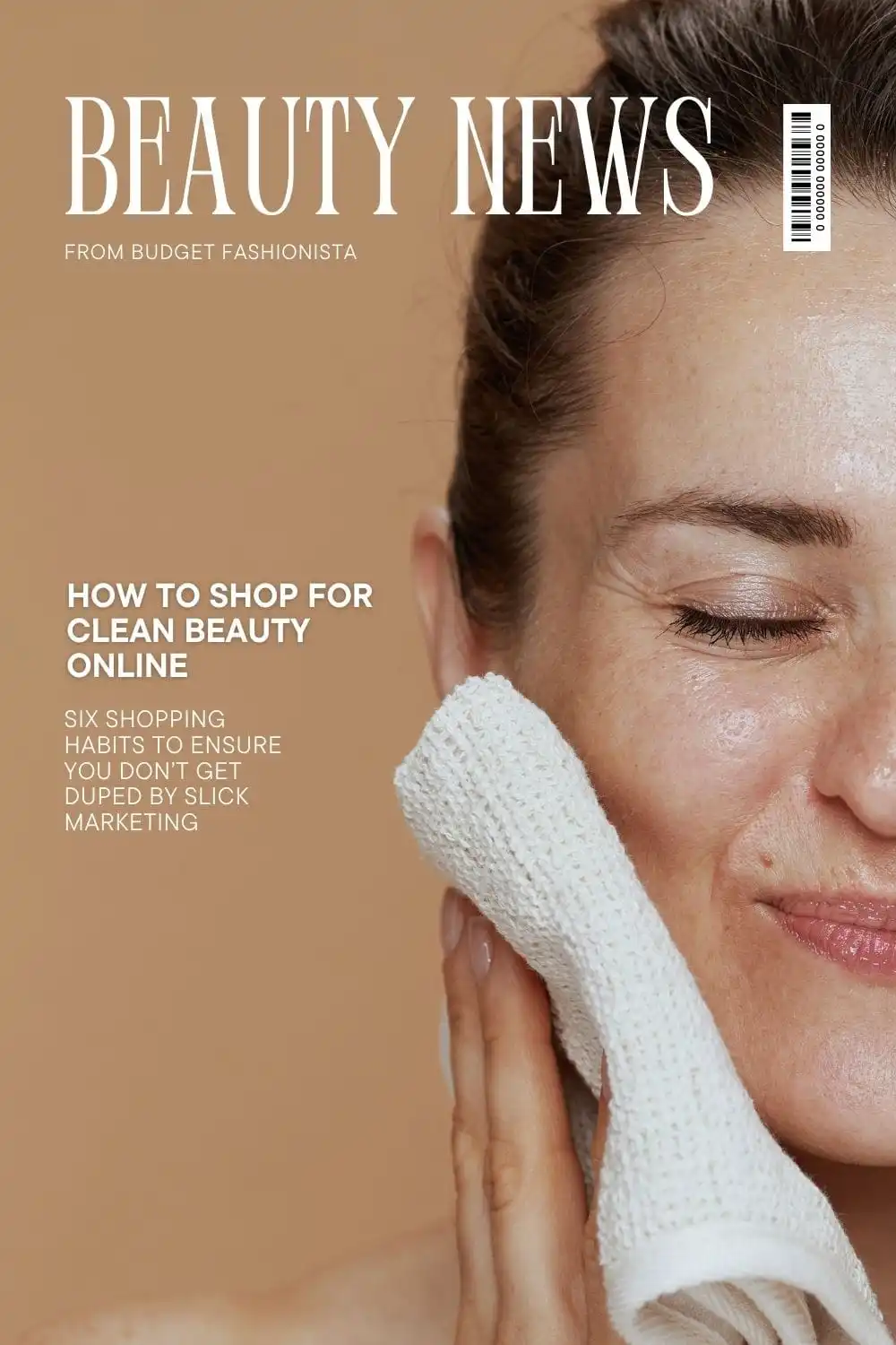 How to Shop for Clean Beauty Products Online 1 Woman holding washcloths against her face.