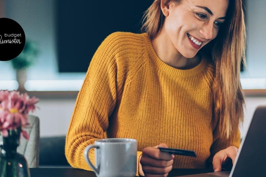 How to Earn 10%+ Rebates with Cash Back & Online Shopping Rewards 3 Woman smiling while shopping online.